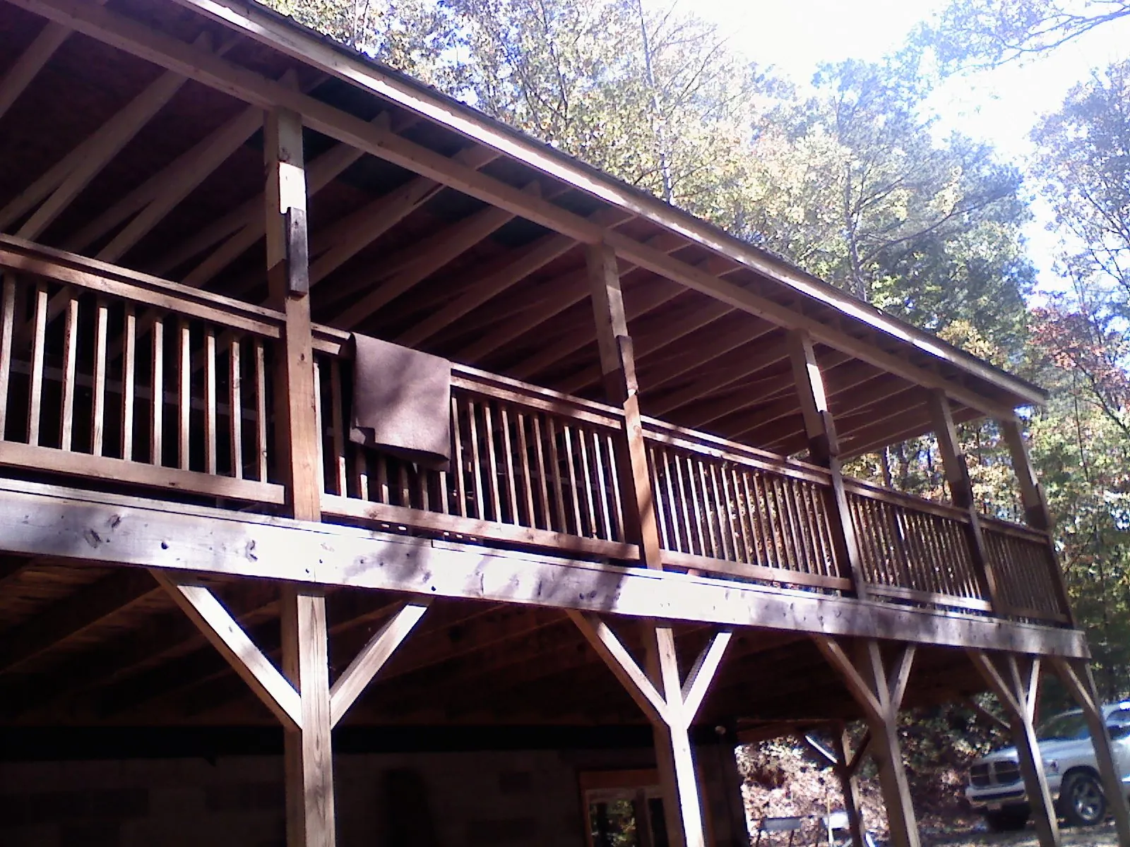 Timber framing under a new elevated porch and deck — Roof Leak Repair in Noxen by Roofing Brothers